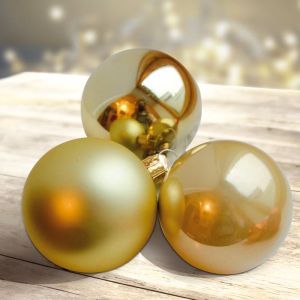 Christmas balls unbreakable Gold 5 cm x 3