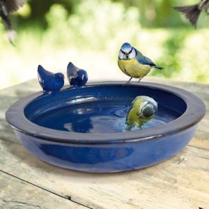 Vogelbadje Rond Blauw (Bird Bath round blue)