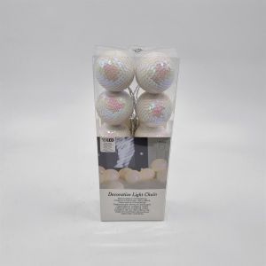 Kerstballen wit Led x 10