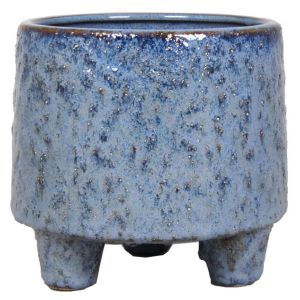 15.212 Pot op voet living blauw 12.8 cm