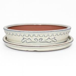 Bonsai pot oval 30.5x23x6cm (5402003) Studio White